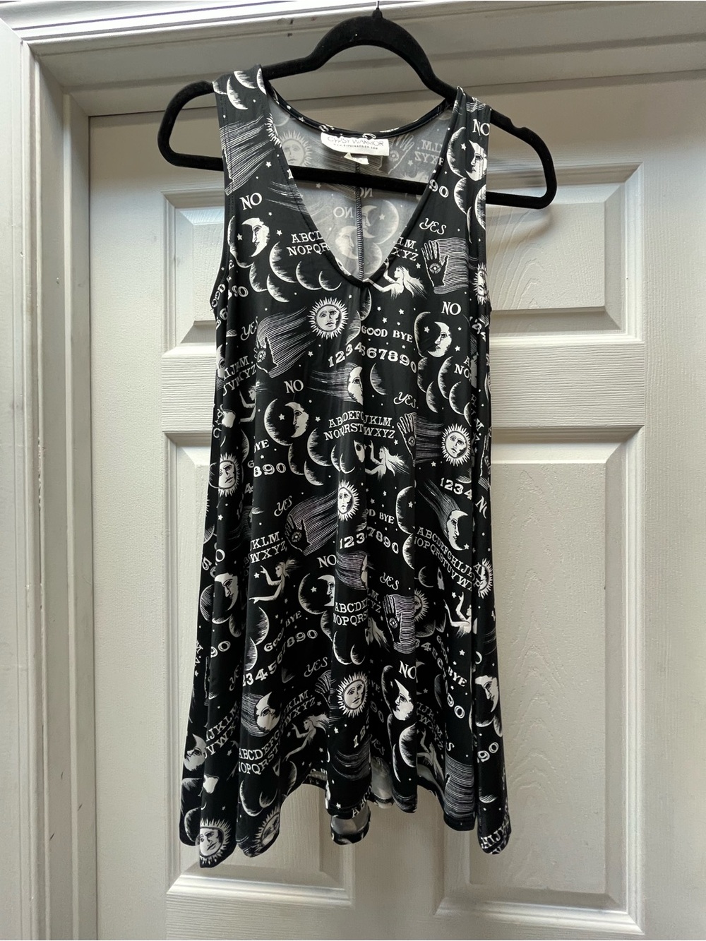 Gypsy Warrior Black & White Mystic Swing Mini Dress